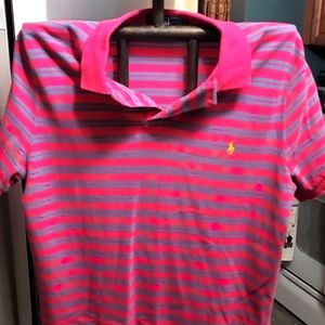 POLO Ralph Lauren pink and aqua men's polo shirt sz L